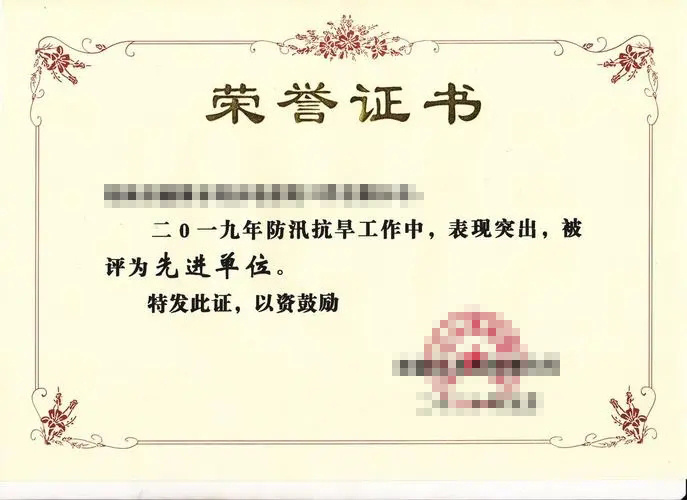 Certificate of Honor Ⅸ